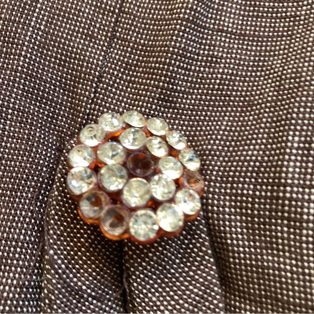 Vintage 1940s Brown Midi Skirt Suit w/ Bedazzled detailing Sz 2 - Picture 4 of 11